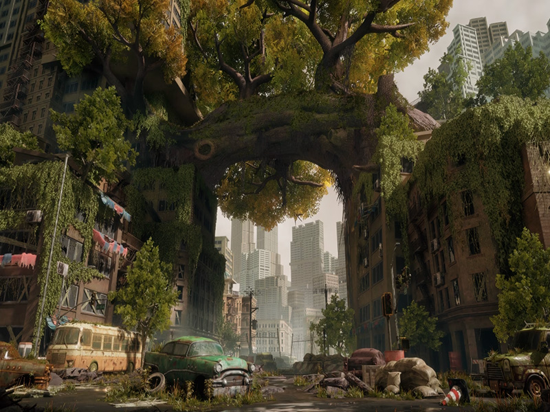 ville abandonnée nature